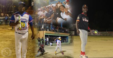 Coro de la Mella y Team Trinitaria se enfrentan en jornada de softbol en el Estadio Arturo Bisonó Toribio de Navarrete.