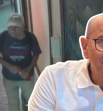 Luis Mercado, conocido como Luicho, aparece en una imagen junto a una captura de cámara de seguridad en la que se observa a un hombre dentro de un hotel.