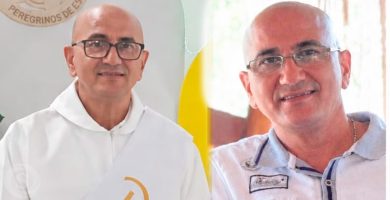 Collage con dos fotografías de Luis Mercado, quien lleva gafas y camisa clara.