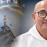 Imagen del diácono Luis Mercado junto a una captura de cámara de seguridad que muestra una calle de Navarrete.