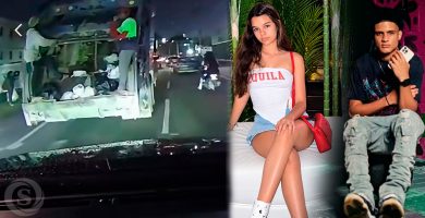 Imágenes de Rolfi Stil Martínez Salcedo y una adolescente junto a un camión recolector involucrado en un incidente vial en Santiago