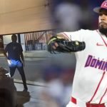 Christopher Sánchez, lanzador dominicano de Grandes Ligas, junto a una imagen de una camioneta Honda CR-V y un entrenador de béisbol.