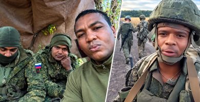 Dominicanos con uniformes militares en Rusia, en imágenes relacionadas con el caso de los ciudadanos que solicitaron protección diplomática.
