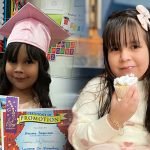 Mariana Espinoza, niña hispana de seis años, en fotografías de su etapa escolar y un momento familiar.