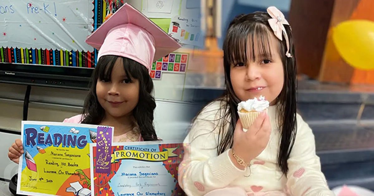 Mariana Espinoza, niña hispana de seis años, en fotografías de su etapa escolar y un momento familiar.