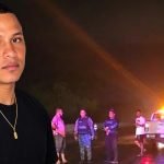 Wilis Mercedes Ortega junto a una imagen del lugar donde ocurrió el hecho en la autopista Duarte, tramo de Soto, La Vega