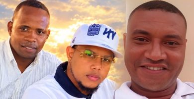 Fotografía compuesta de tres hombres relacionada con el caso ocurrido en Los Frailes, Santo Domingo Este.