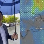 Jean Suriel advierte sobre lluvias e inundaciones en República Dominicana mientras un mapa muestra las condiciones meteorológicas
